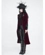 Devil Fashion Red and Black Gothic Vintage Embroidered Velvet Tailcoat for Women