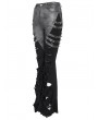 Devil Fashion Black Gothic Spike Studded Patchwork Ripped Flared Pants for Women