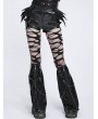 Devil Fashion Black Gothic Wing Flap Buckled Leather Hot Pants for Women
