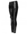 Devil Fashion Black Gothic Buckle Strap Lace-Up Faux Leather Pants for Women