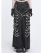 Devil Fashion Black Gothic Punk Grunge Ripped Wide Leg Pants for Women