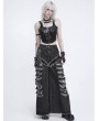 Devil Fashion Black Gothic Punk Grunge Ripped Wide Leg Pants for Women