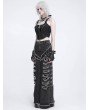 Devil Fashion Black Gothic Punk Grunge Ripped Wide Leg Pants for Women