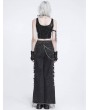 Devil Fashion Black Gothic Punk Grunge Ripped Wide Leg Pants for Women