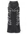 Devil Fashion Black Gothic Punk Grunge Ripped Wide Leg Pants for Women