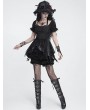 Devil Fashion Black and Red Gothic Vintage Beaded Ruffle Velvet Bloomer Shorts for Women