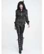 Devil Fashion Black Retro Gothic Batwing Collar Button-Up Shirt  for Women