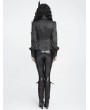 Devil Fashion Black Retro Gothic Batwing Collar Button-Up Shirt  for Women