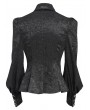 Devil Fashion Black Retro Gothic Batwing Collar Button-Up Shirt  for Women