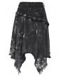 Devil Fashion Black Gothic Punk Irregular Eyelet Distressed Skirt