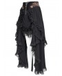 Devil Fashion Black Vintage Gothic Rose Layered Ruffle High-Low Skirt