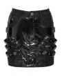 Devil Fashion Black Gothic Punk Faux Leather Bodycon Mini Skirt