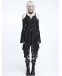 Devil Fashion Black Gothic Punk Irregular Ripped Off-the-Shoulder Dress