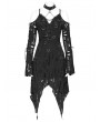 Devil Fashion Black Gothic Punk Irregular Ripped Off-the-Shoulder Dress