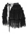 Devil Fashion Black Gothic Beaded Ruffle Lace Short Apron Skirt