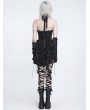Devil Fashion Black Gothic Halter Sleeveless Back Zip Ruffle Mini Dress