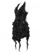 Devil Fashion Black Gothic Halter Sleeveless Back Zip Ruffle Mini Dress