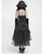 Devil Fashion Black Gothic Skeleton Hand Lace Ruffle Strap Tube Dress