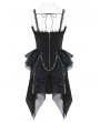 Devil Fashion Black Gothic Skeleton Hand Lace Ruffle Strap Tube Dress