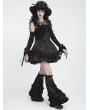Devil Fashion Black Gothic Beaded Frill Sequined Feather Short Dress