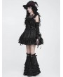 Devil Fashion Black Gothic Beaded Frill Sequined Feather Short Dress
