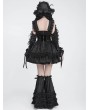 Devil Fashion Black Gothic Beaded Frill Sequined Feather Short Dress