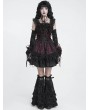 Devil Fashion Black and Red Gothic Beaded Frill Sequined Feather Short Dress