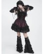 Devil Fashion Black and Red Gothic Beaded Frill Sequined Feather Short Dress