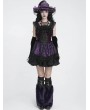 Devil Fashion Black and Purple Gothic Beaded Frill Sequined Feather Short Dress