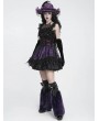 Devil Fashion Black and Purple Gothic Beaded Frill Sequined Feather Short Dress