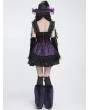 Devil Fashion Black and Purple Gothic Beaded Frill Sequined Feather Short Dress