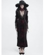 Devil Fashion Black and Red Gothic Lace Patchwork Velvet Mermaid Maxi Dress