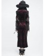 Devil Fashion Black and Red Gothic Lace Patchwork Velvet Mermaid Maxi Dress