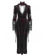 Devil Fashion Black and Red Gothic Lace Patchwork Velvet Mermaid Maxi Dress