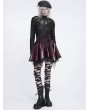 Devil Fashion Black Gothic Distressed Rivet Long Sleeve Top for Women