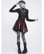 Devil Fashion Black Gothic Distressed Rivet Long Sleeve Top for Women