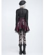 Devil Fashion Black Gothic Distressed Rivet Long Sleeve Top for Women