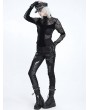 Devil Fashion Black Gothic Asymmetrical Patterned Net Top for Women