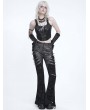 Devil Fashion Black Gothic Punk Buckle Strap Crop Tank Top for Women