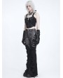 Devil Fashion Black Gothic Punk Buckle Strap Crop Tank Top for Women