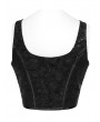Devil Fashion Black Gothic Punk Buckle Strap Crop Tank Top for Women