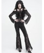 Devil Fashion Black Gothic Halter Cutout Cold Shoulder Top for Women