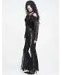 Devil Fashion Black Gothic Halter Cutout Cold Shoulder Top for Women