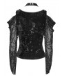 Devil Fashion Black Gothic Halter Cutout Cold Shoulder Top for Women