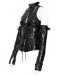 Devil Fashion Black Gothic Women's Halter Vest Top with Detachable Sleeves