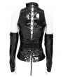 Devil Fashion Black Gothic Women's Halter Vest Top with Detachable Sleeves