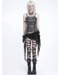 Devil Fashion Grey Gothic Punk Spiked Chain Irregular Tank Top for Women
