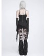 Devil Fashion Black Gothic Punk Spiked Chain Irregular Tank Top for Women