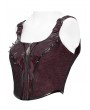 Devil Fashion Wine Red Gothic Punk Buckle Strap Crop Tank Top for Women