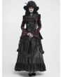 Devil Fashion Wine Red Retro Gothic Lace Appliqued Velvet Shirt for Women